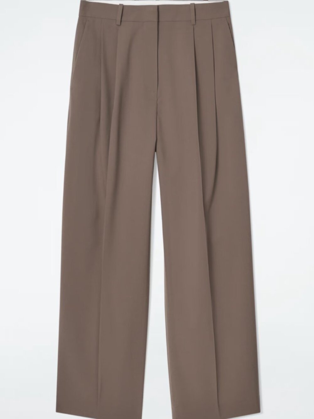 COS Relaxed Twill Wide-Leg Pants in Mole (PART OF A 2-PC SET)
